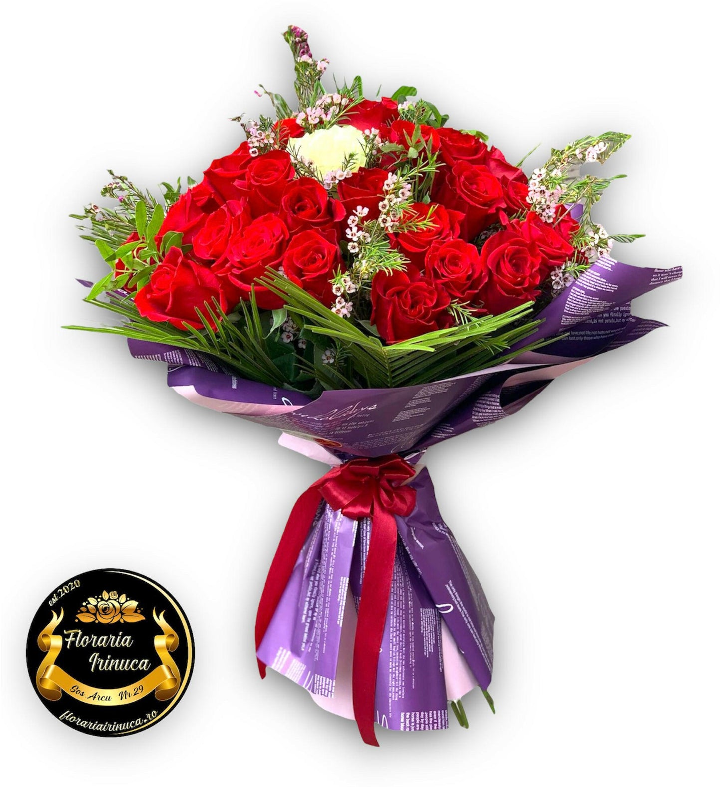 Buchet Deluxe de trandafiri roșii de la Florăria Irinuca