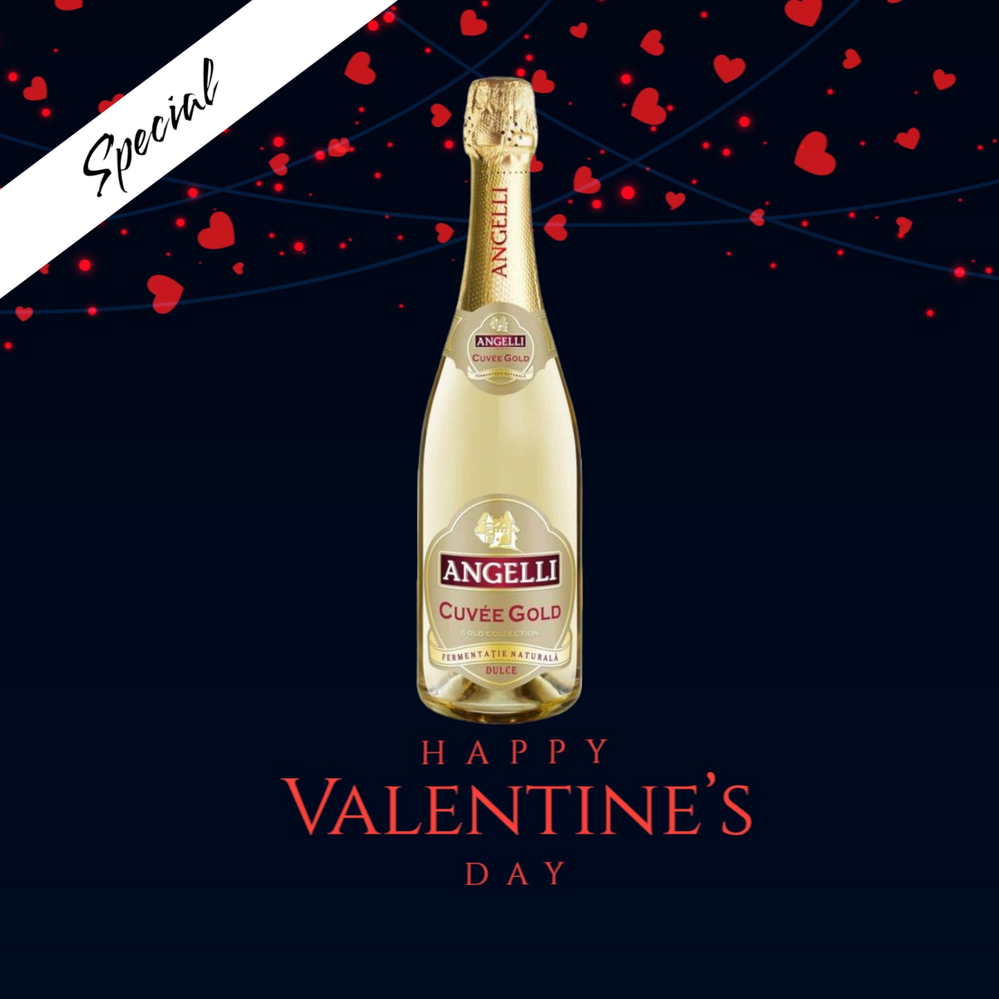 Angeli Cuvee Gold Dulce 0.75L pentru Valentine's Day