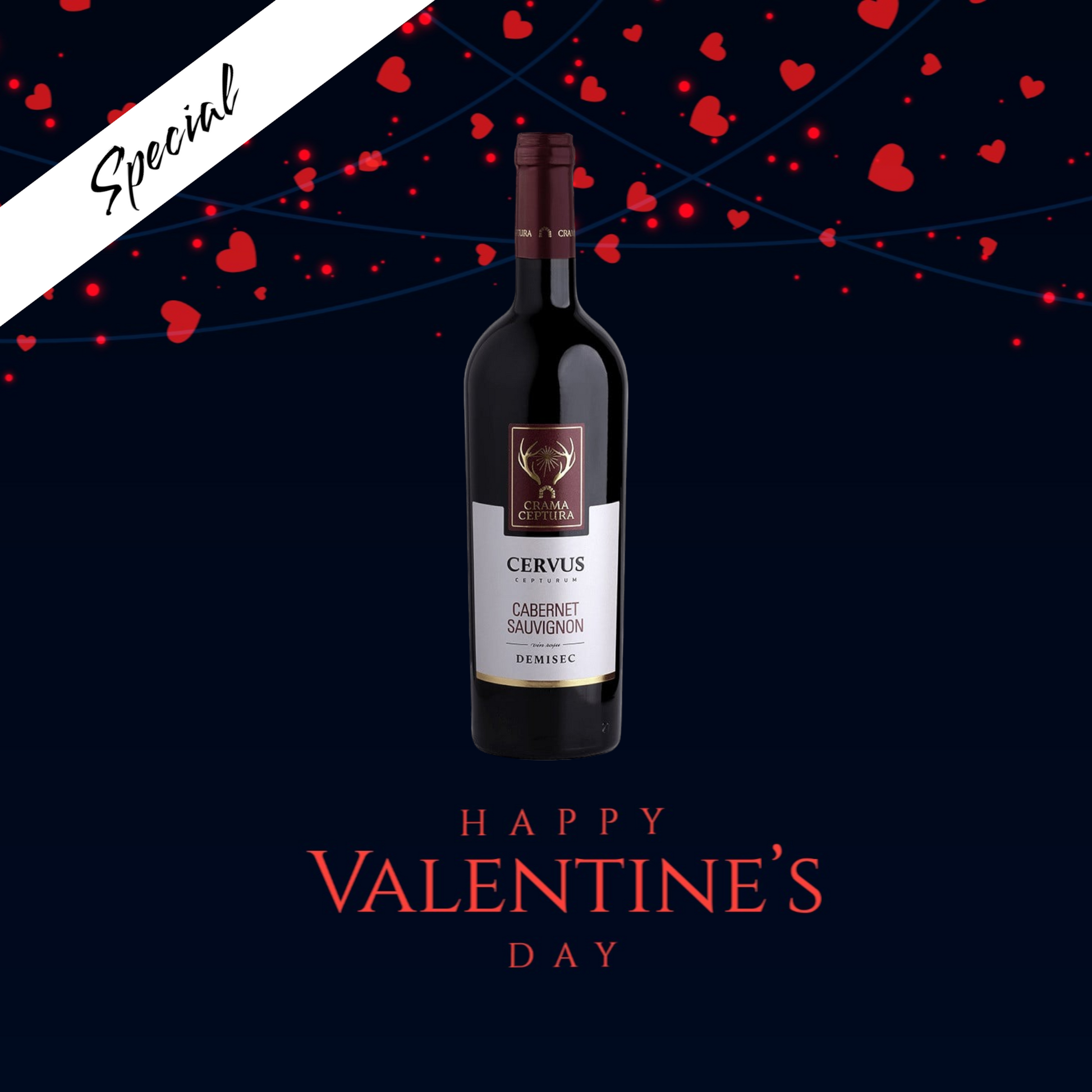 Vin rosu Cabernet Sauvignon pentru Valentine's Day